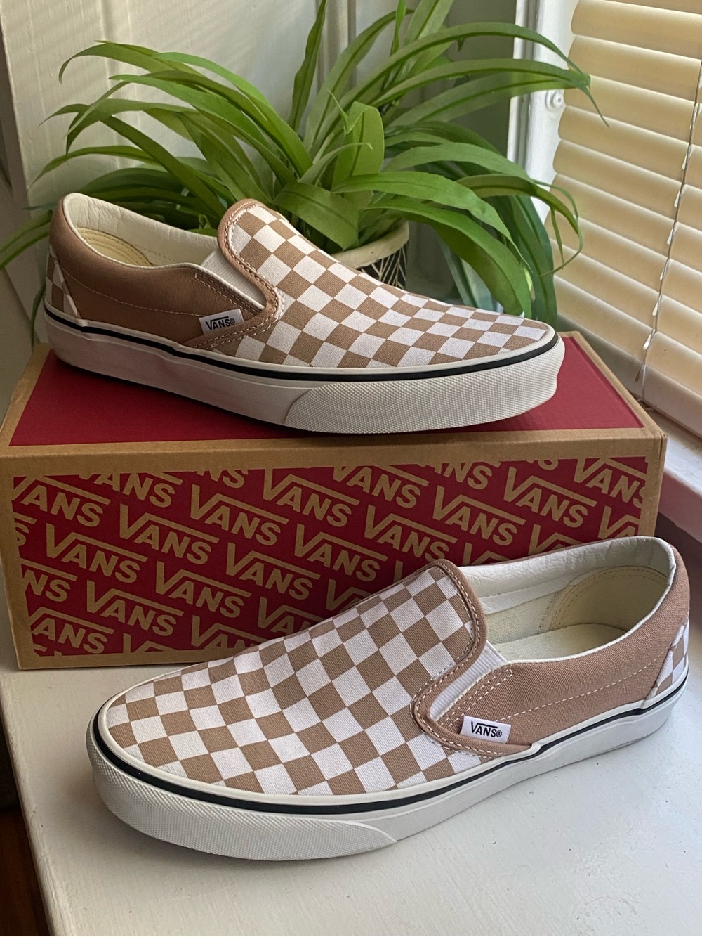 VANS Checkerboard Slip-On “Warm Taupe Brown” Color Theory Shoes